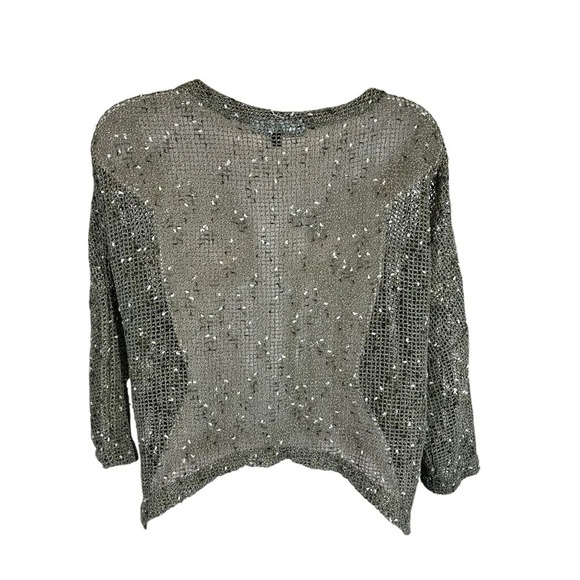 Kaktus open knit art to wear cardigan sweater green women’s small lagenlook - Picture 2 of 11